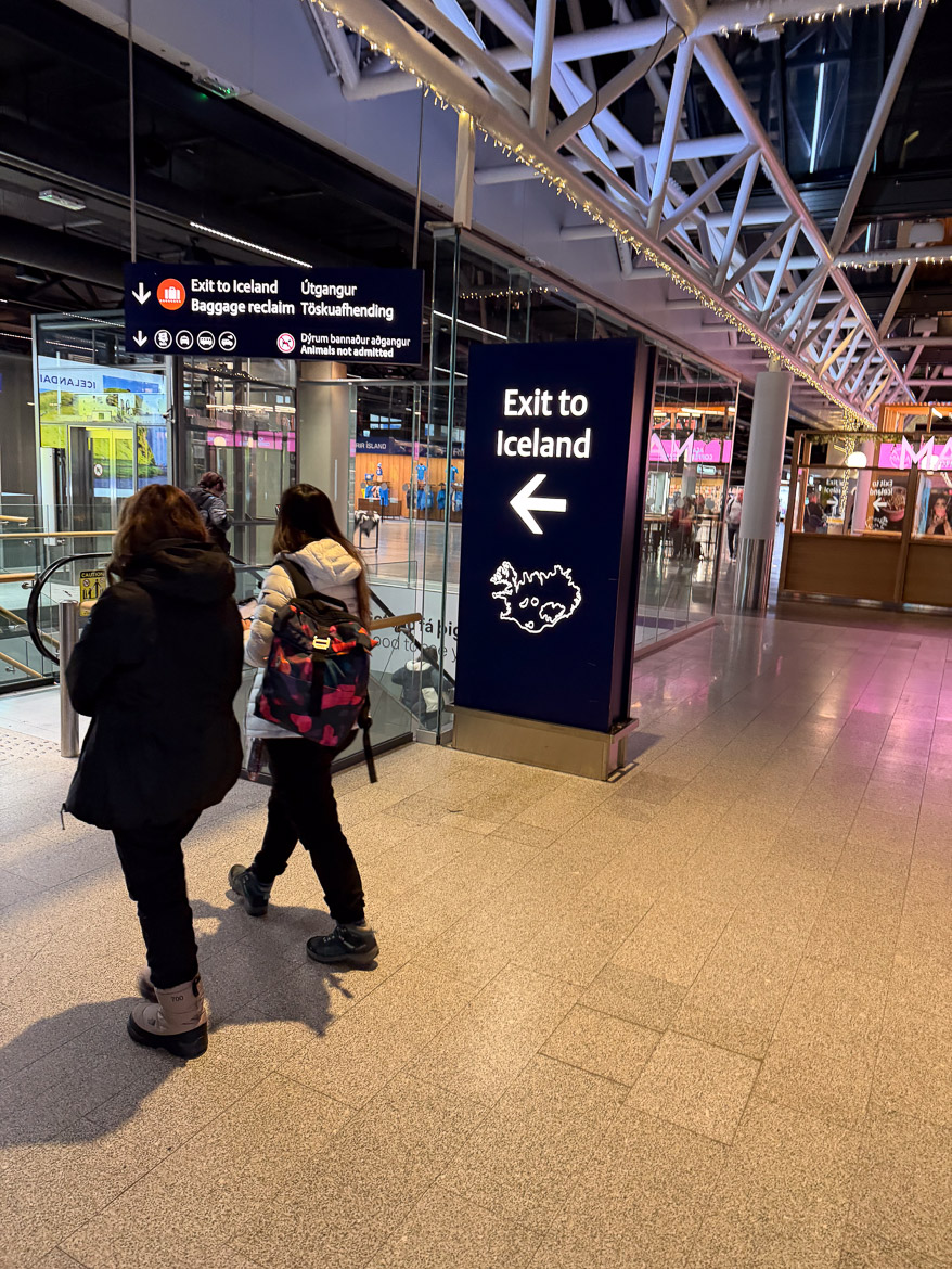 Exit to Iceland sign at Keflavik airport