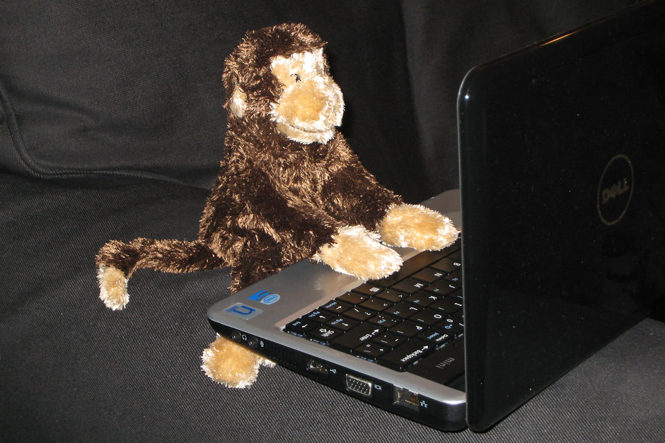 Picture of Cornelius at computer