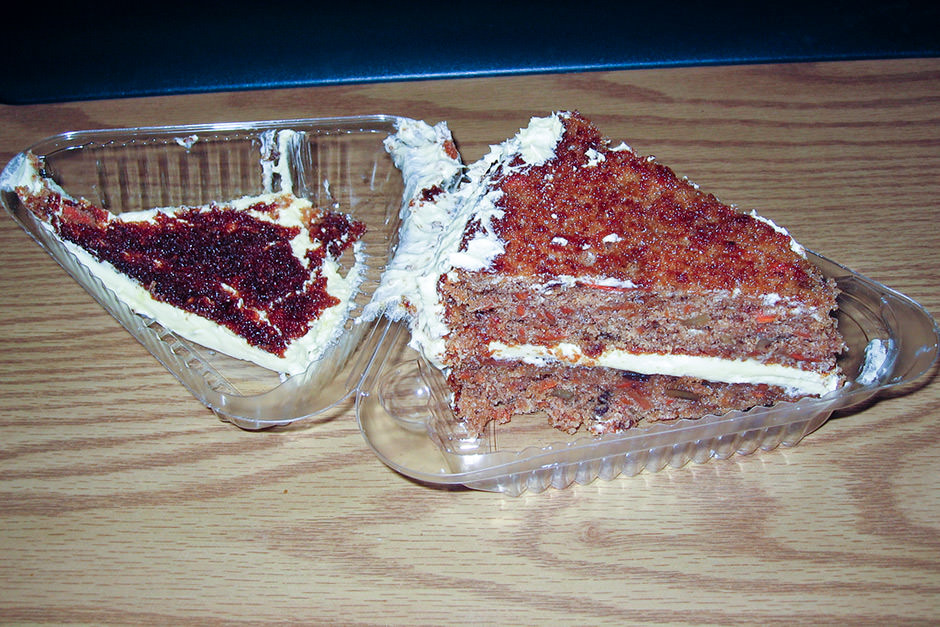 Carrot cake after opening container