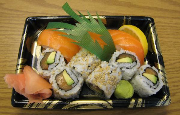 Picture of my salmon sushi lunch